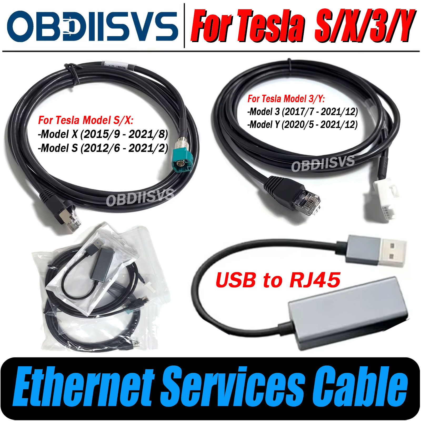 Lan Cable Gaming - Tesla Model S/X için Ethernet Kablosu