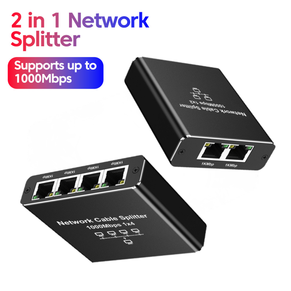 Lan Cable Gaming - 1000Mbps Gigabit 1'den 2'ye RJ45 Ethernet