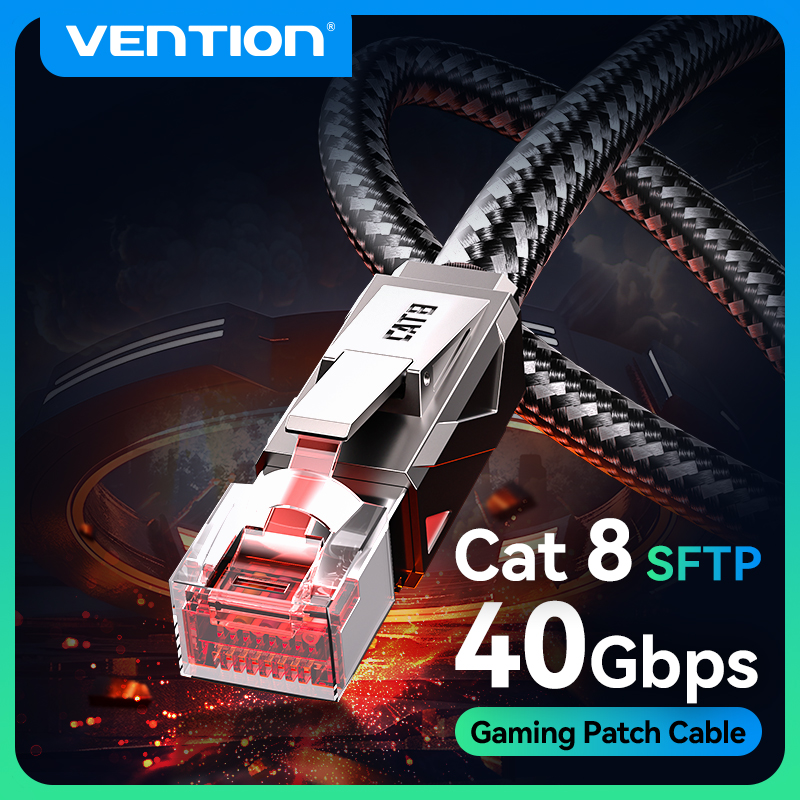 Lan Cable Gaming - Vention Cat8 Ethernet Kablosu 40 Gbps