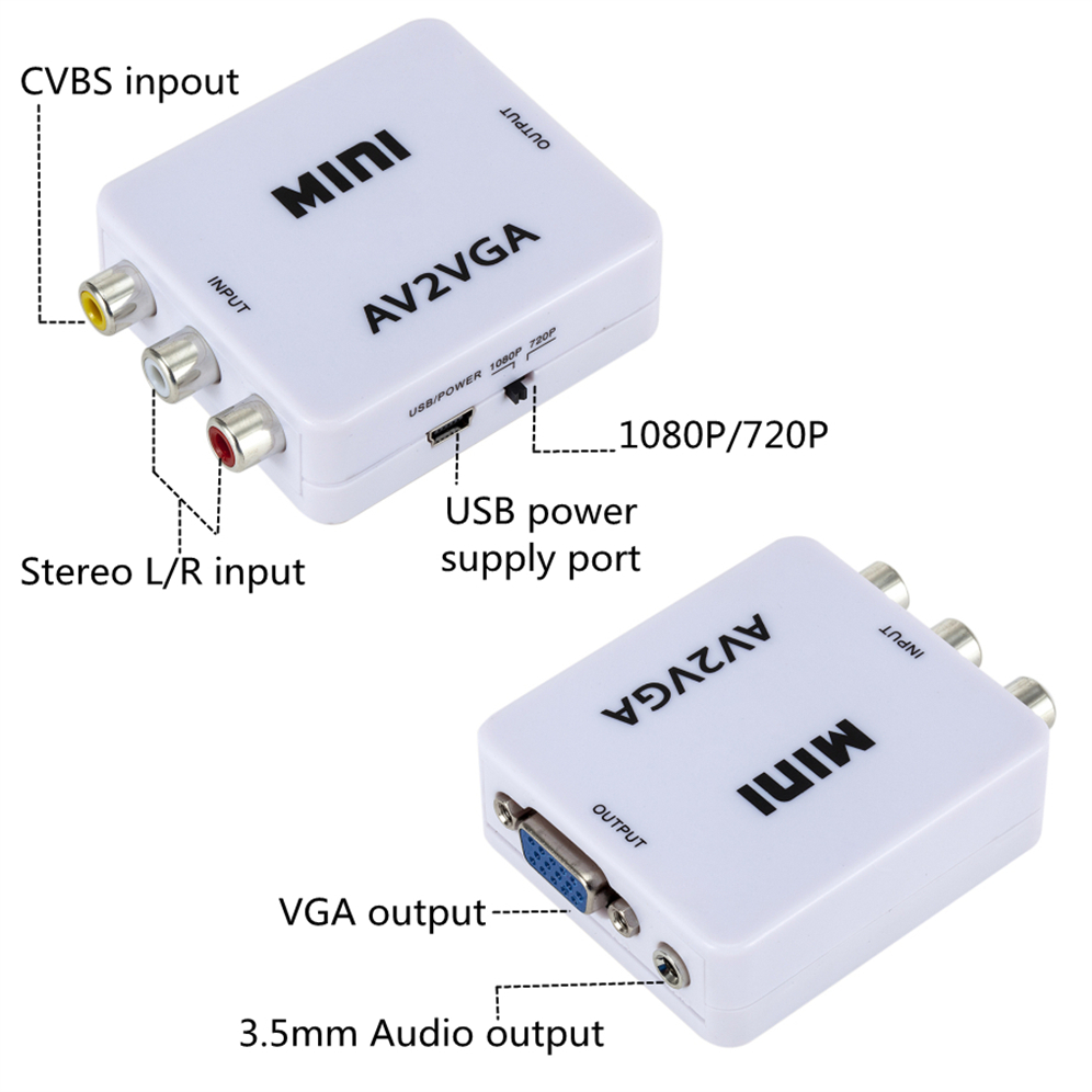 VGA - AV Dönüştürücü 1080P RCA - Gaming Console Or Pc incelemesi ve fiyatı